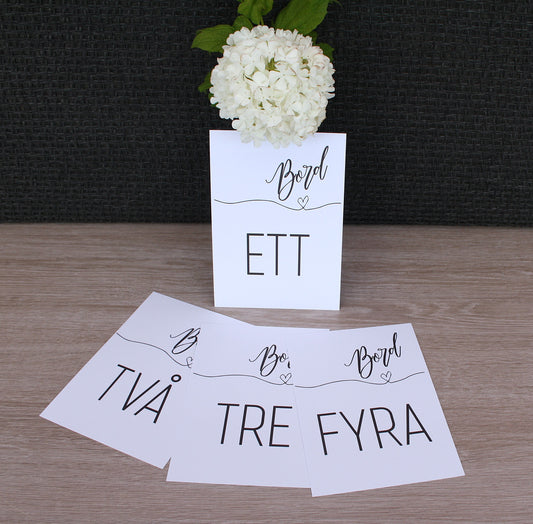 Bröllop och fest bordsnummer linjehjärta.cejiform.se